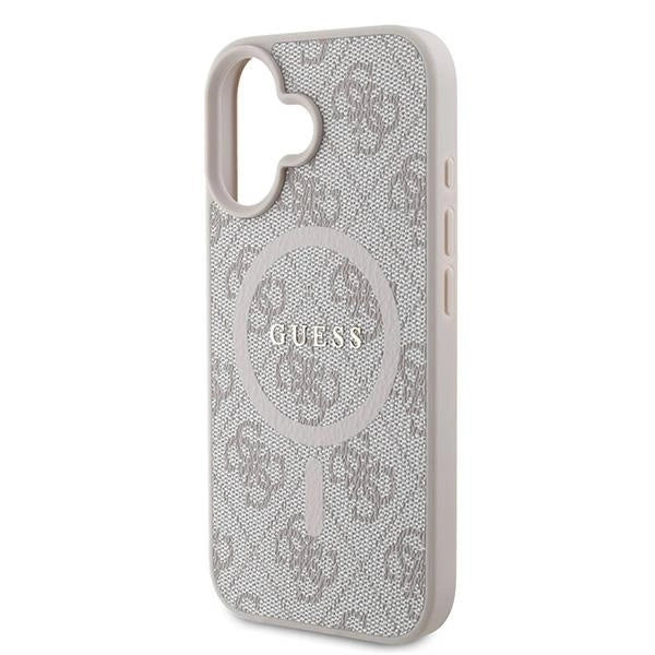 Guess 4G Ring Classic Logo MagSafe iPhone 16 Plus Case - Pink