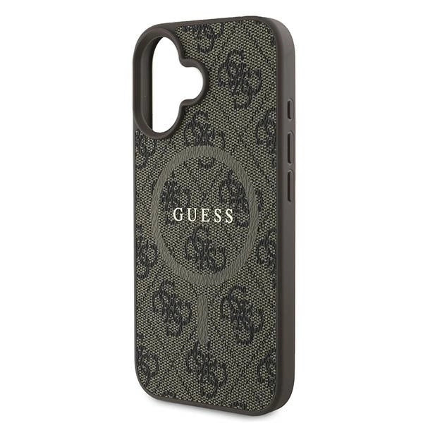 Guess 4G Ring Classic Logo MagSafe iPhone 16 Plus Case - Brunt