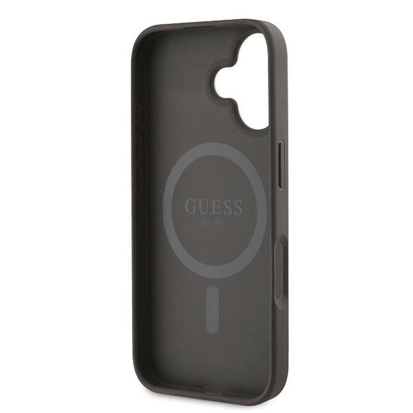 Guess 4G Ring Classic Logo MagSafe iPhone 16 Plus Case - Brunt