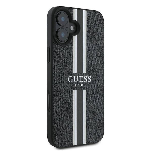 Guess 4G Printed Stripes MagSafe case til iPhone 16 Plus - sort