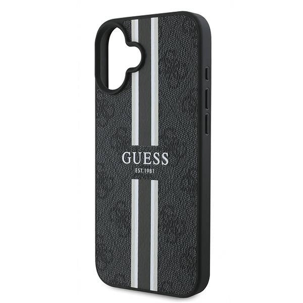 Guess 4G Printed Stripes MagSafe case til iPhone 16 Plus - sort