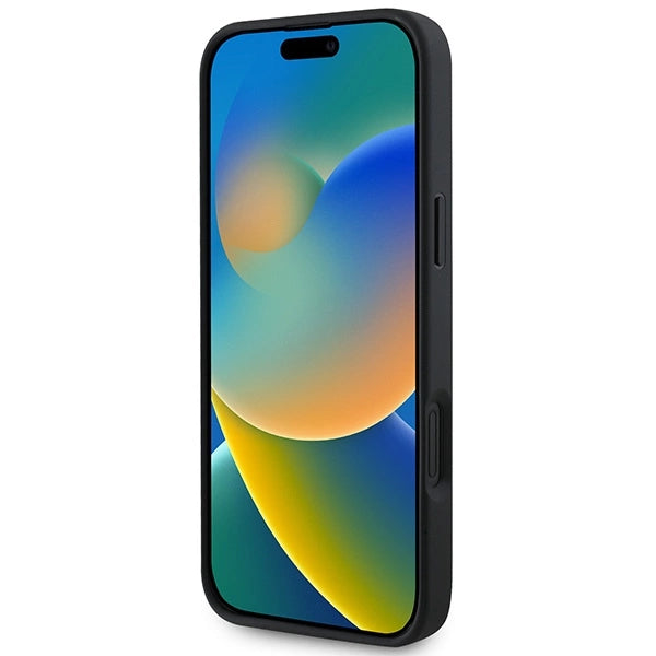 Guess Saffiano Classic Logo MagSafe iPhone 16 Plus Hylde - sort