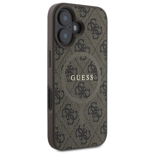 Guess 4G Ring Classic Logo MagSafe iPhone 16 Case - Brunt