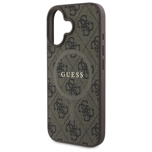 Guess 4G Ring Classic Logo MagSafe iPhone 16 Case - Brunt