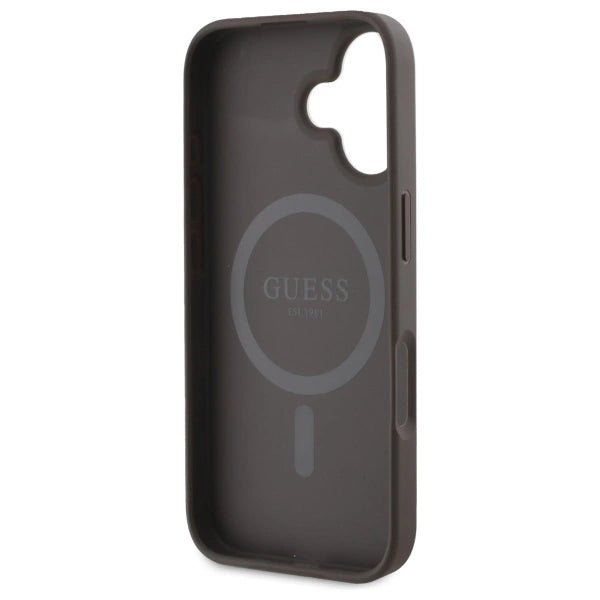 Guess 4G Printed Stripes MagSafe iPhone 16 Case - Brown