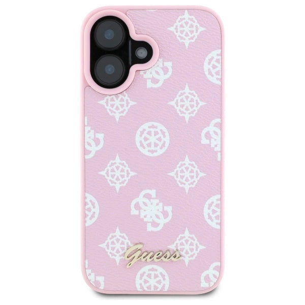 Guess Peony Script MagSafe iPhone 16 Case - Pink