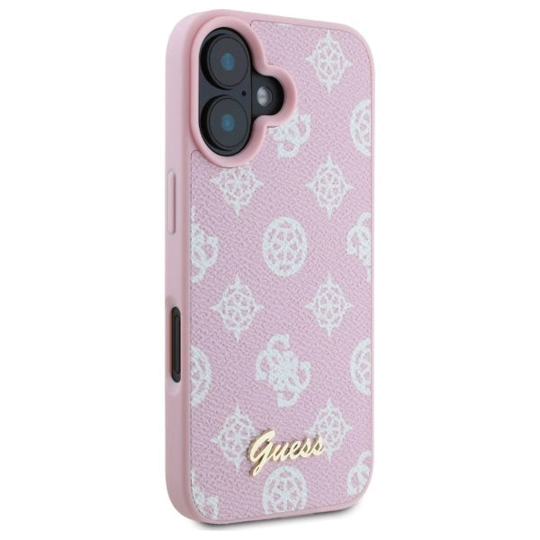 Guess Peony Script MagSafe iPhone 16 Case - Pink