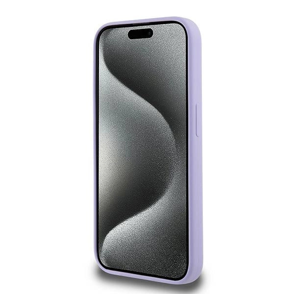 Karl Lagerfeld Silicone Karl&Choupette Heads Ring MagSafe Case for iPhone 15 Pro - Purple