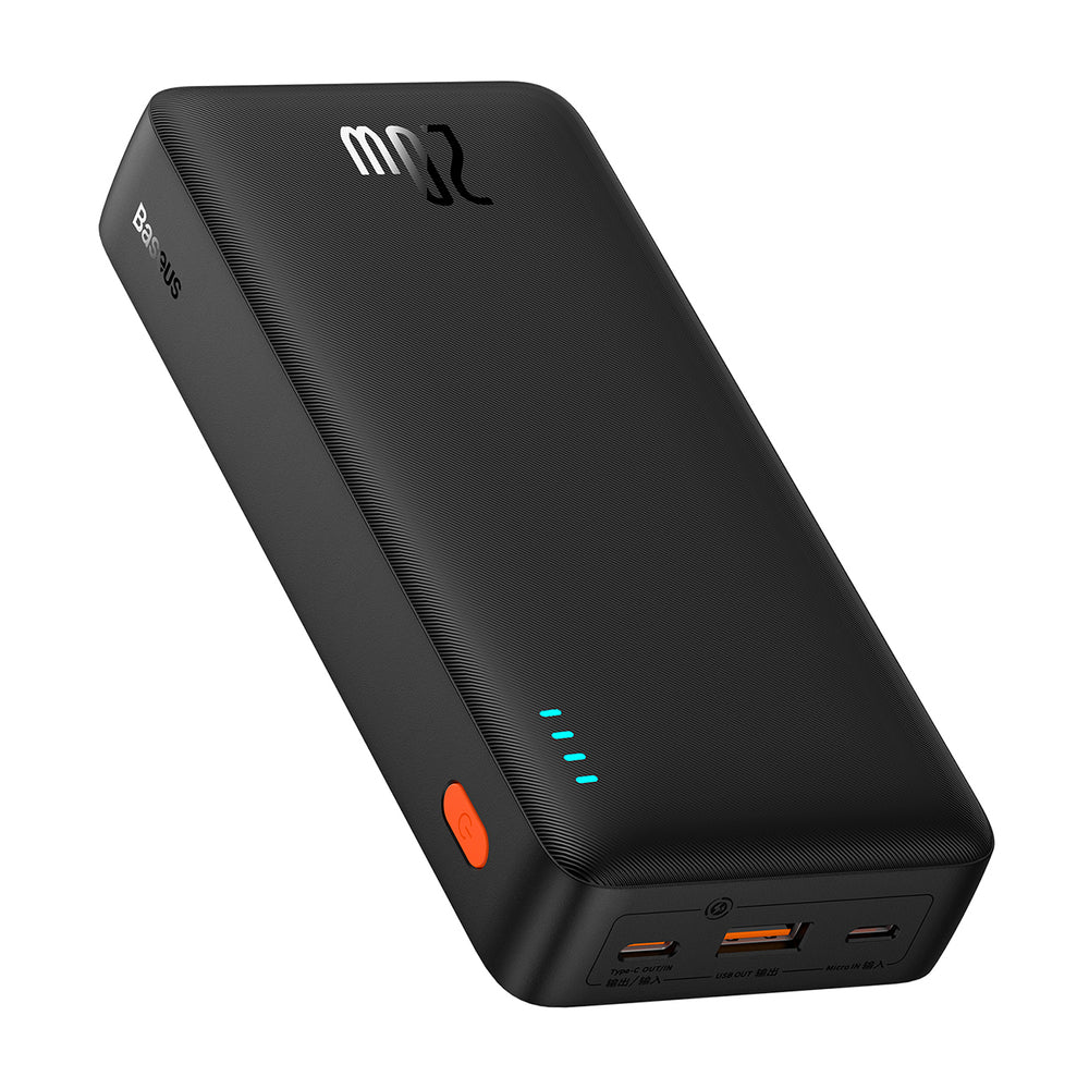 Baseus Airpow 20W 20000mAh Power Bank med Baseus Simple Series USB-A - USB-C 50 cm kabel - sort