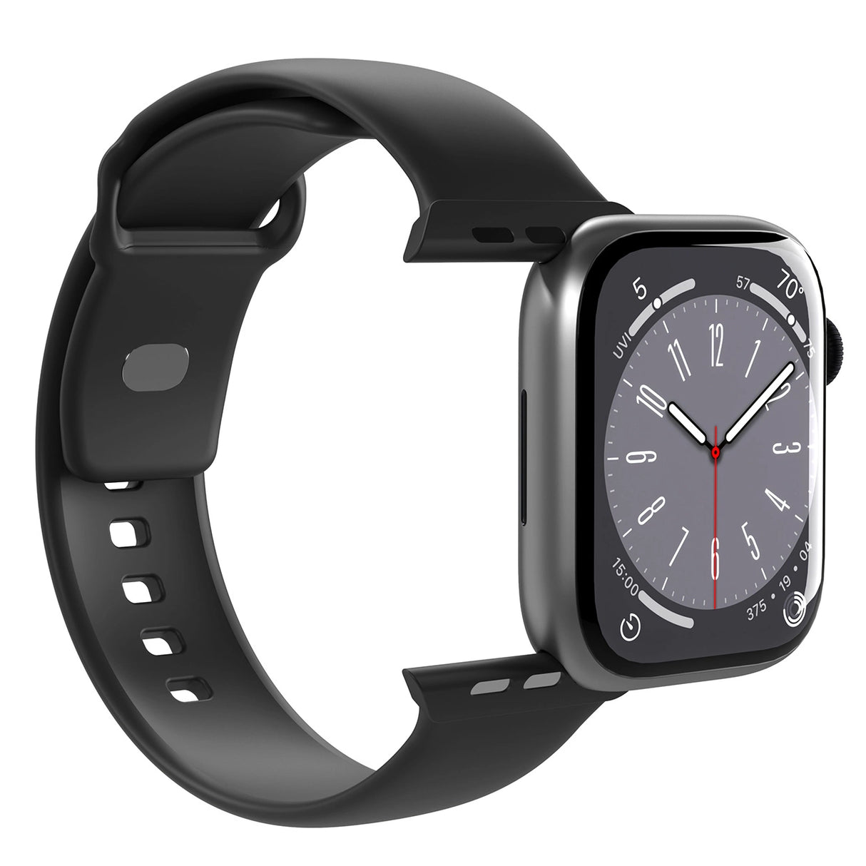 Puro Icon Silicone Strap for Apple Watch 42 / 44 / 45 / 49 mm - Black (2 pcs.)