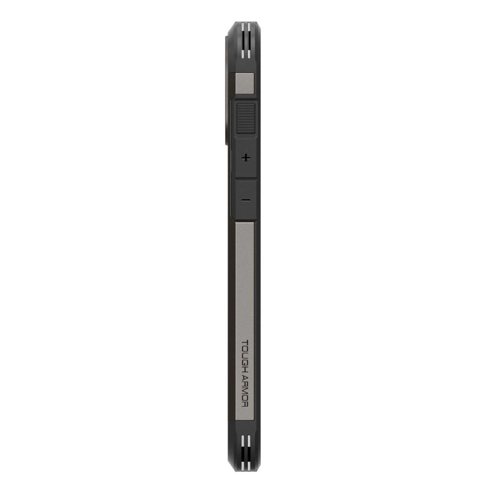 Spigen Tough Armor MagSafe case with stand for iPhone 16 - gunmetal