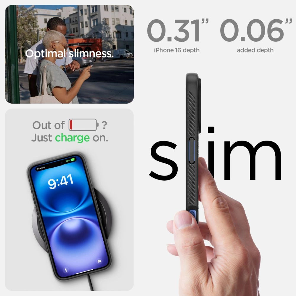 Spigen Liquid Air iPhone 16 Case - Black