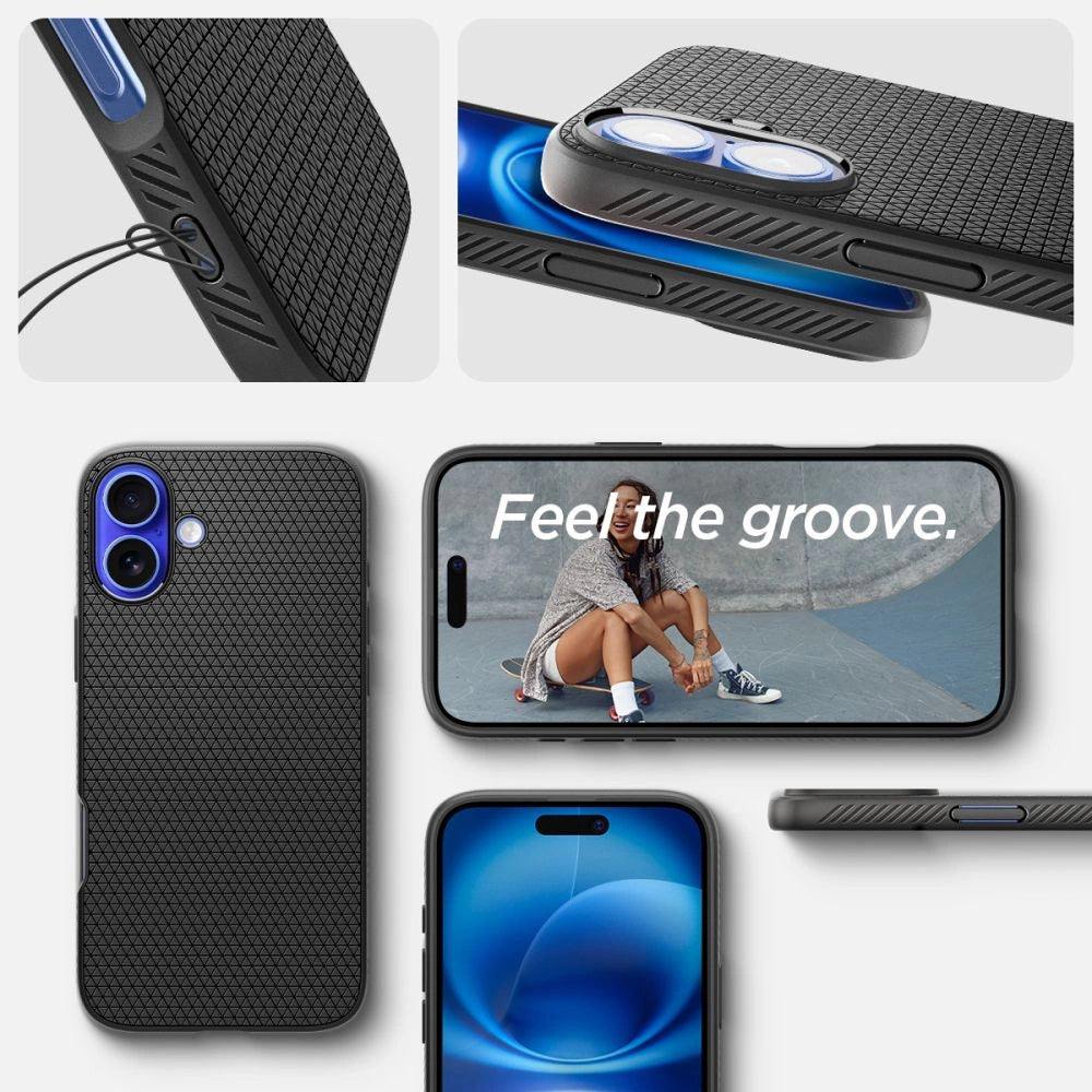 Spigen Liquid Air iPhone 16 Case - Black