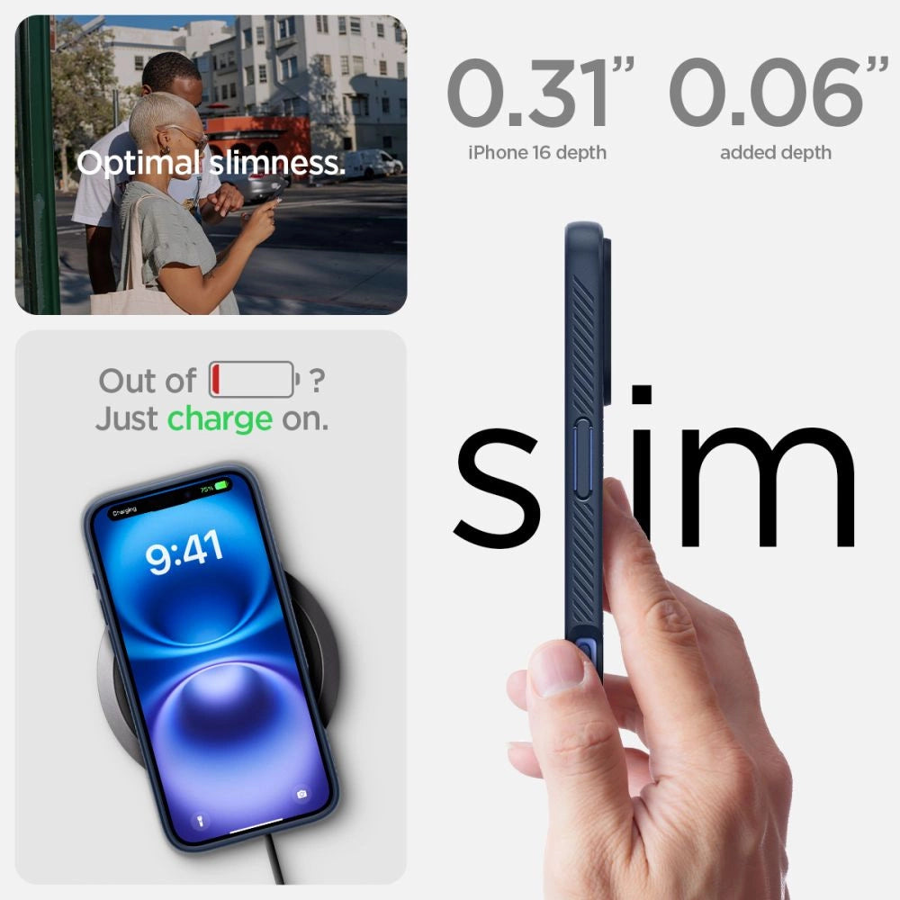 Spigen Liquid Air iPhone 16 Case - Blue