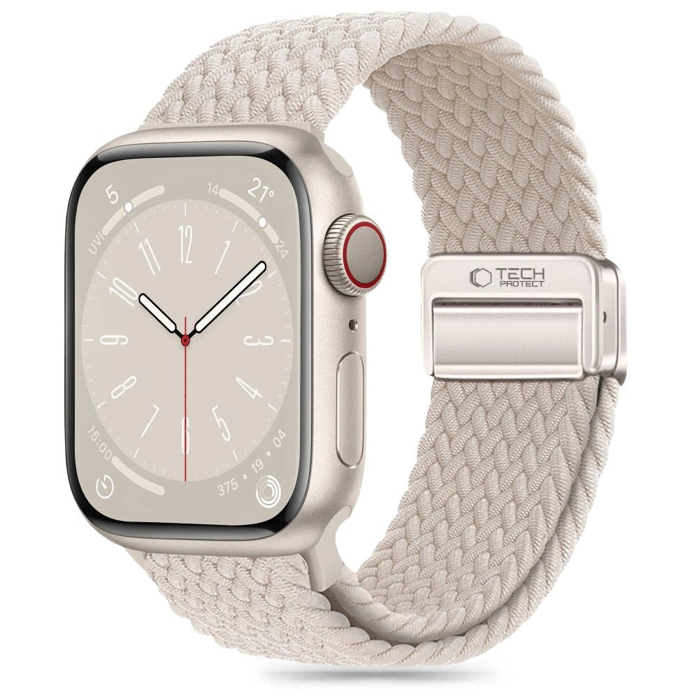 Tech-Protect Nylonmag Strap til Apple Watch 4 / 5 / 6 / 7 / 8 / 9 / SE (38 / 40 / 41 mm) - Beige