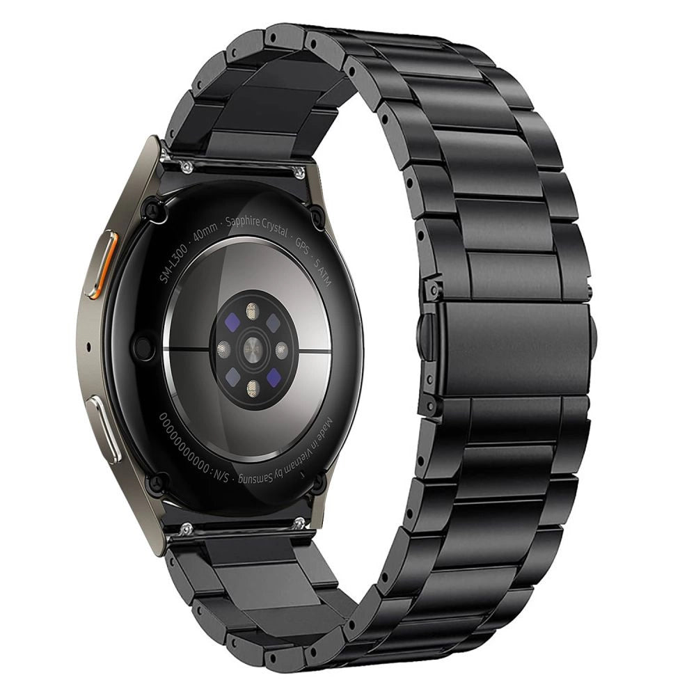 Tech-Protect rustfrit rem til Samsung Galaxy Watch 4 / 5 / 5 Pro / 6 / 7 / FE - sort