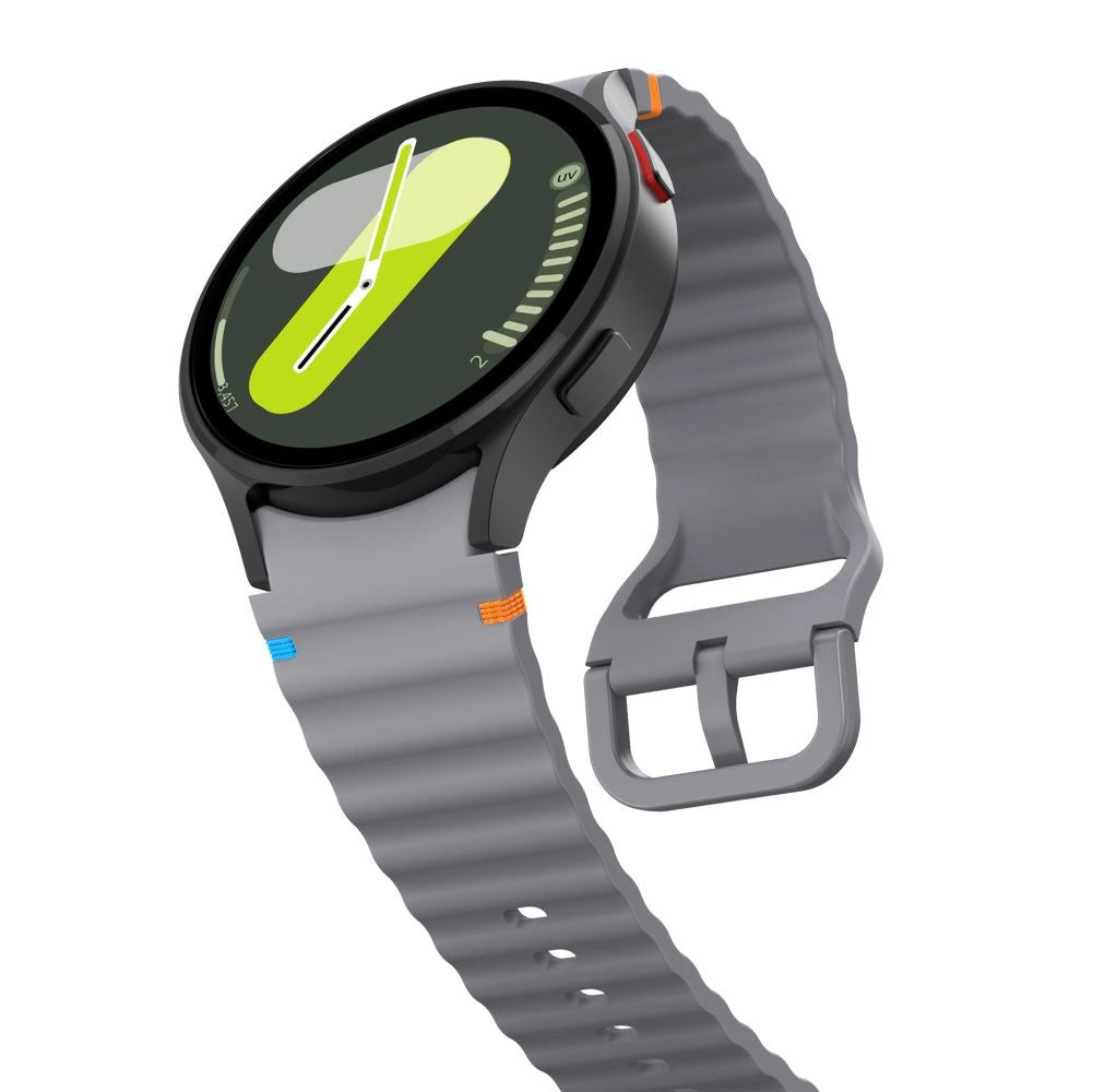 Tech-Protect Silicone Sport Strap til Samsung Galaxy Watch 4 / 5 / 5 Pro / 6 / 7 / FE - Grå