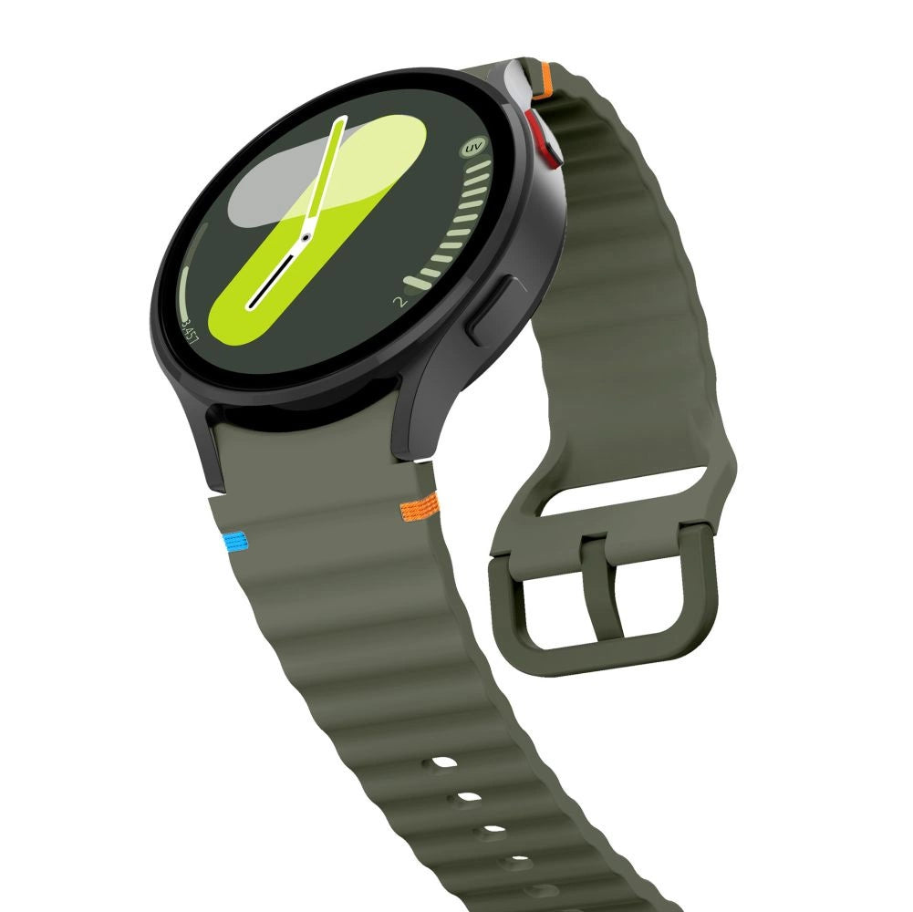 Tech-Protect Silicone Sport Strap til Samsung Galaxy Watch 4 / 5 / 5 Pro / 6 / 7 / FE - Grøn