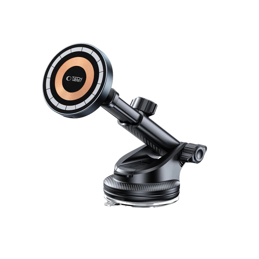 Tech-Protect MM15W MagSafe bilholder med 15W induktiv oplader til luftventilation og instrumentbræt - sort