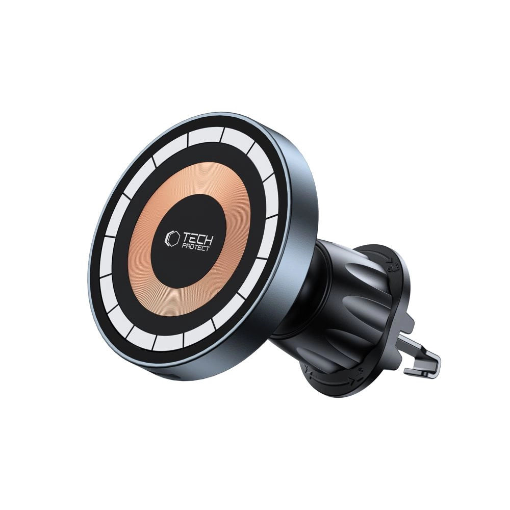 Tech-Protect MM15W MagSafe bilholder med 15W induktiv oplader til luftventilation og instrumentbræt - sort