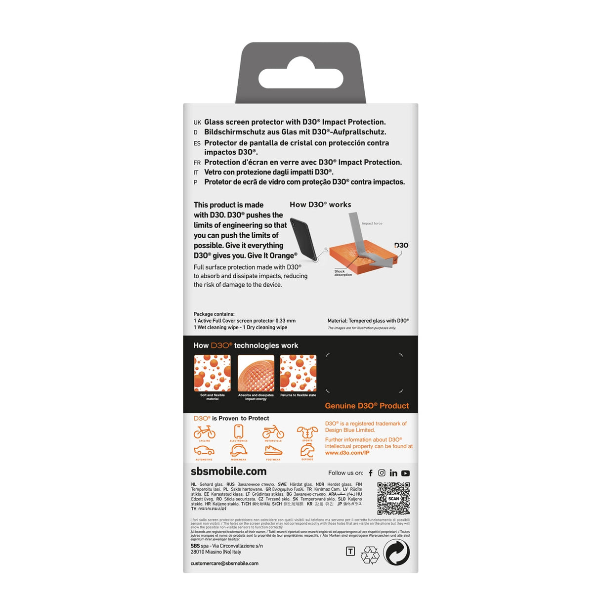 SBS Extreme Mag D3O MagSafe Case for iPhone 16 Pro Max - Transparent