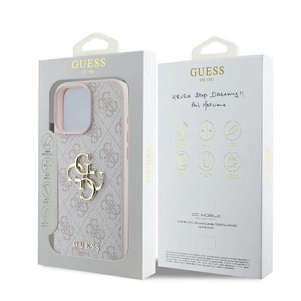 Guess 4G Big Logo Case for iPhone 16 Pro - Pink