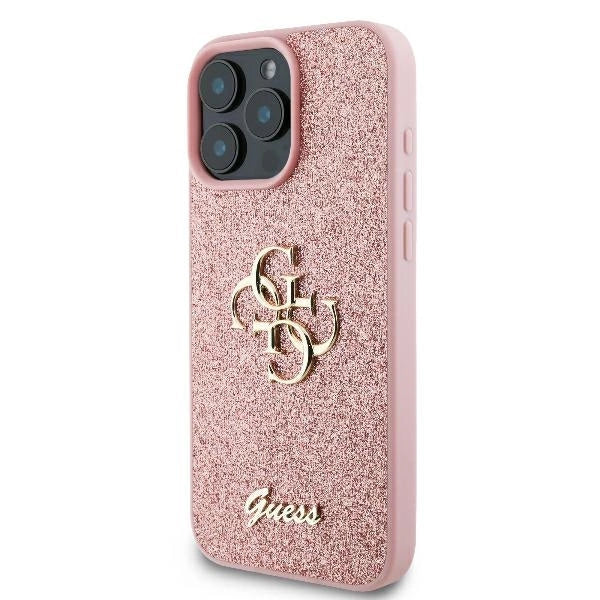 Guess Fixed Glitter Big 4G Case til iPhone 16 Pro - Pink