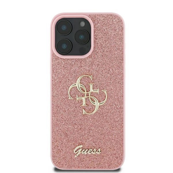 Guess Fixed Glitter Big 4G Case til iPhone 16 Pro - Pink