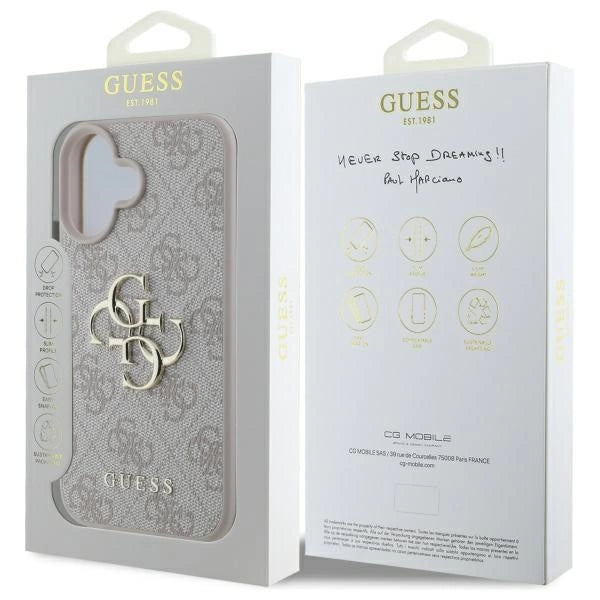 Guess 4G Big Logo Case for iPhone 16 - Pink