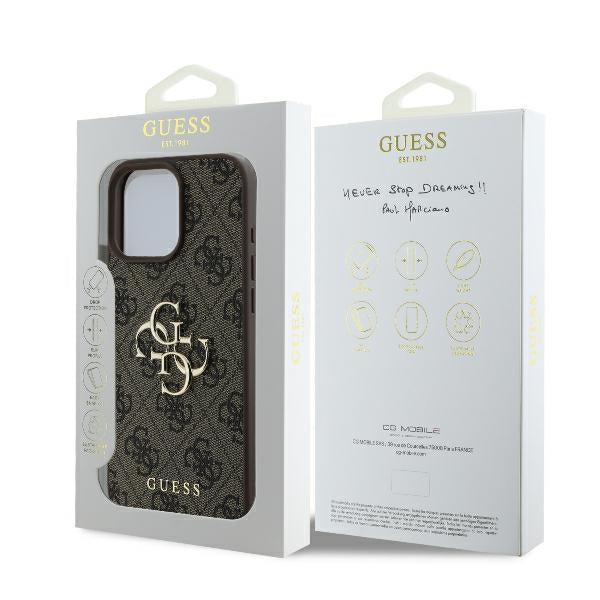 Guess 4G Big Logo iPhone 16 Pro Max Case - Brown