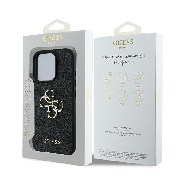 Guess 4G Big Logo iPhone 16 Pro Max Case - Black