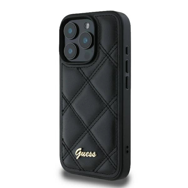 Guess Quilted Metal Logo iPhone 16 Pro Max Case - sort