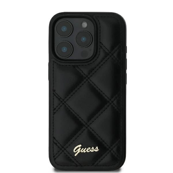 Guess Quilted Metal Logo iPhone 16 Pro Max Case - sort