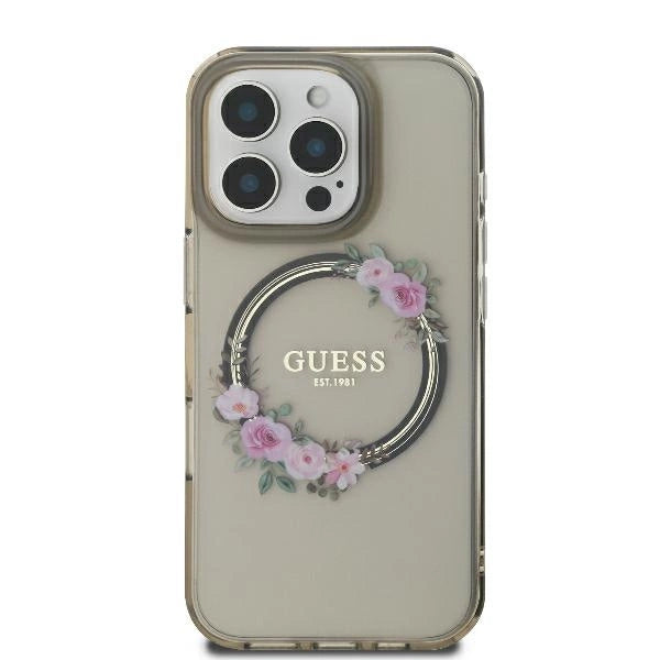 Guess IML Flowers Wreath MagSafe iPhone 16 Pro Case - sort