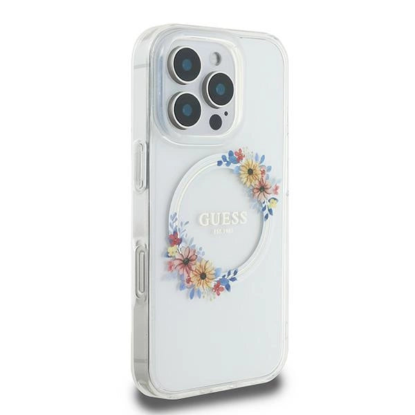 Gæt IML Flowers Wreath MagSafe iPhone 16 Pro Case - klar