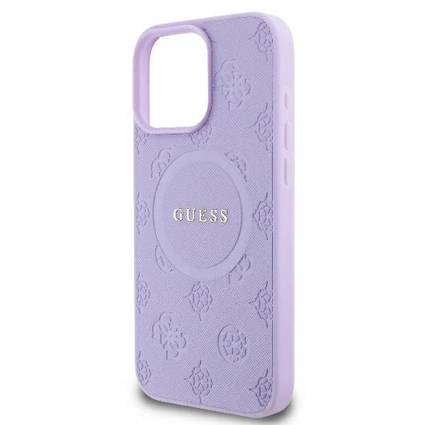 Gæt Saffiano Peony Classic Logo MagSafe iPhone 16 Pro Max Case - lilla