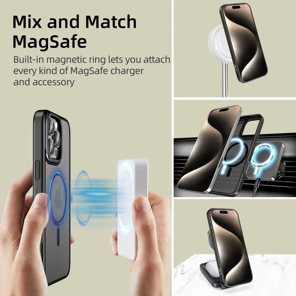 Tech-Protect MagEdge MagSafe iPhone 16 Pro Max Case - Halvt gennemsigtigt