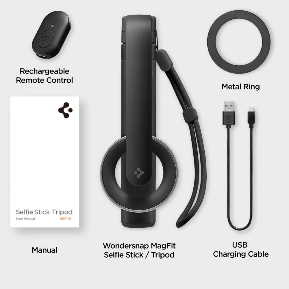 Selfie stick Spigen S571W MagSafe Bluetooth with tripod - black