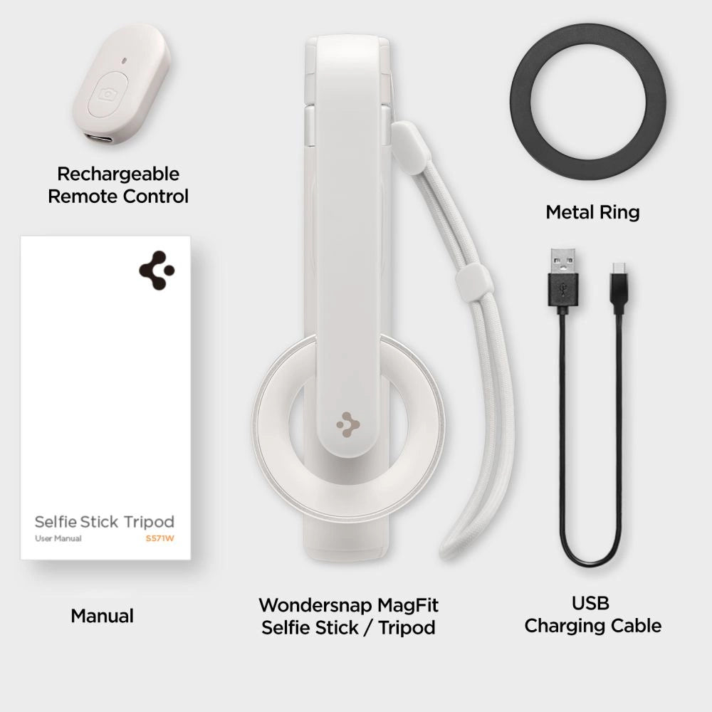 Selfie stick Spigen S571W MagSafe Bluetooth with tripod - beige