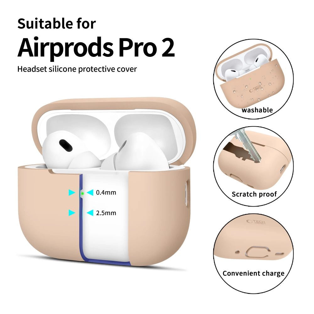 Tech-Protect Silicone Case til Apple AirPods Pro 1 / 2 - Beige