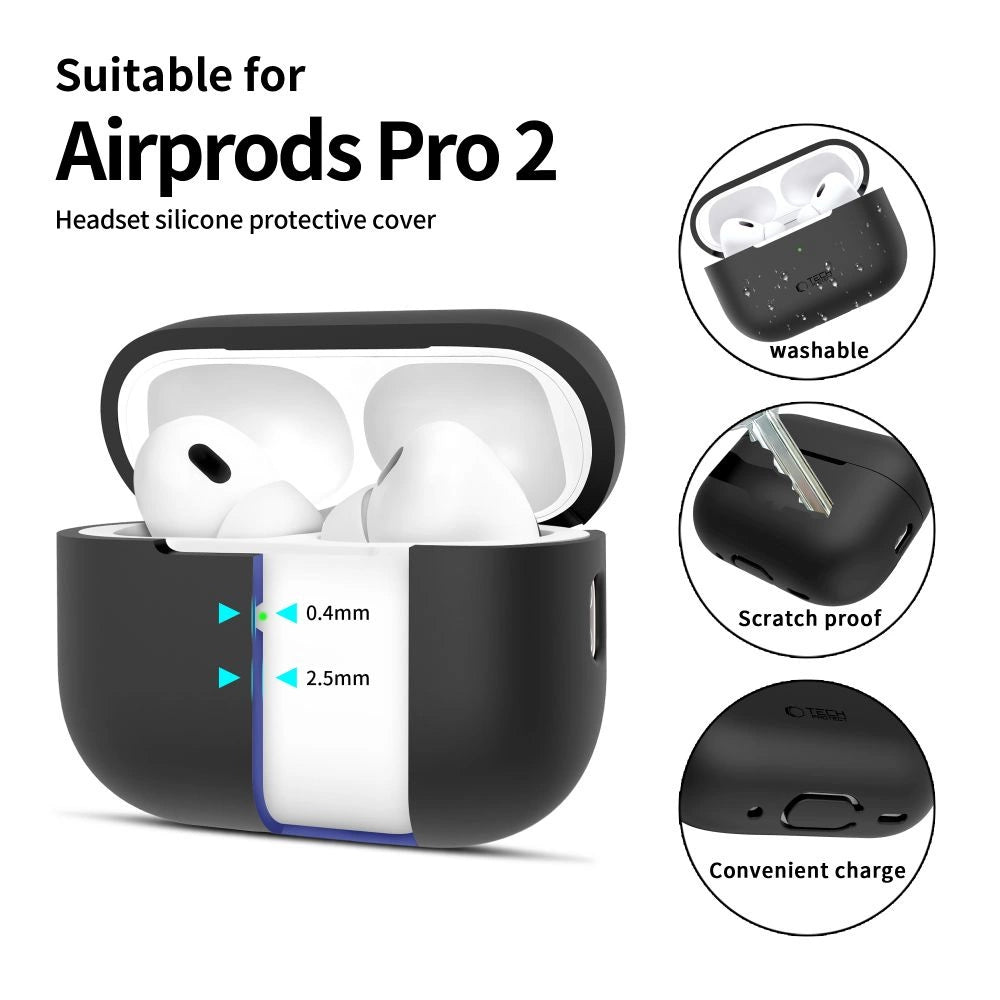 Tech-Protect Silicone Case til Apple AirPods Pro 1 / 2 - sort