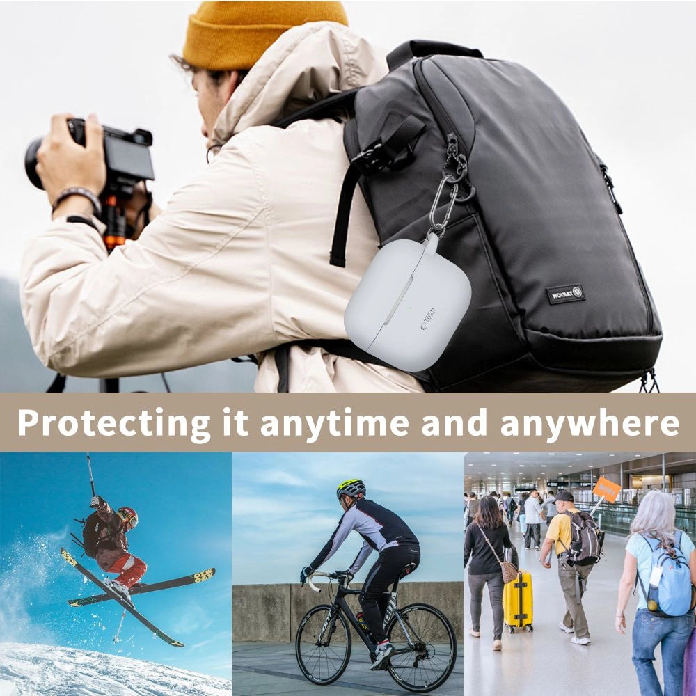 Tech-Protect Silicone Hook Case til Apple AirPods 3 - Grå
