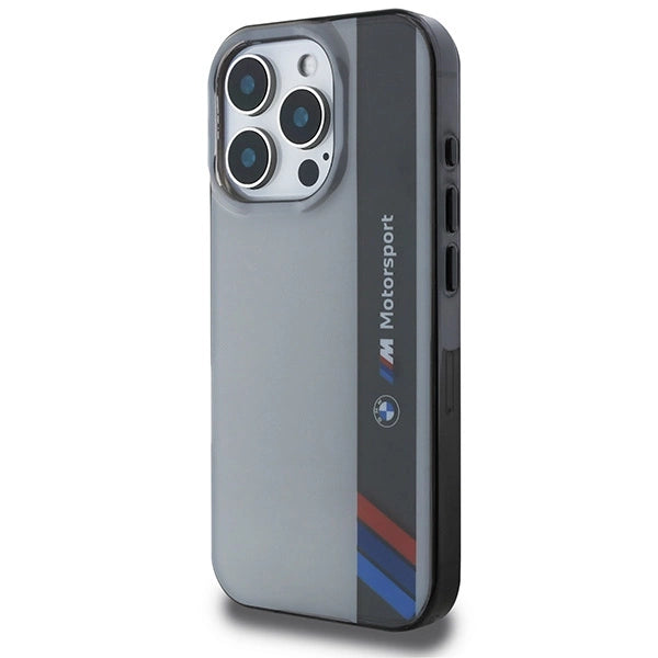BMW Motosport IML Vertical Stripe iPhone 16 Pro Case - Grå