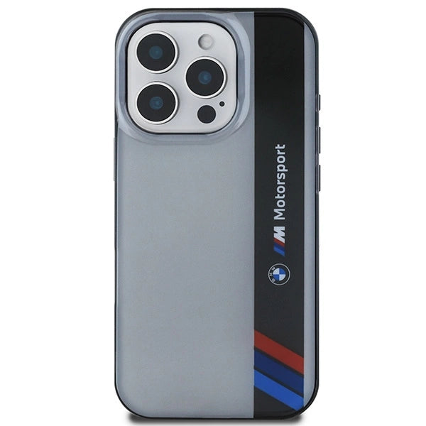 BMW Motosport IML Vertical Stripe iPhone 16 Pro Case - Grå