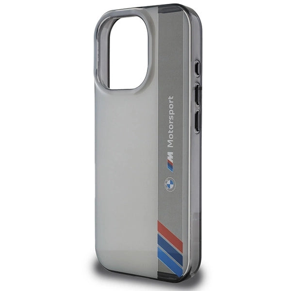 BMW Motosport IML Vertical Stripe iPhone 16 Pro Case - Grå