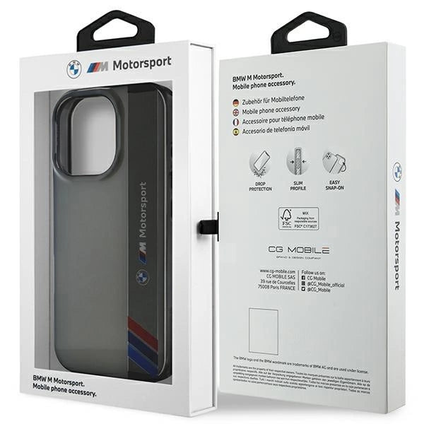 BMW Motosport IML Vertical Stripe iPhone 16 Pro Case - Grå