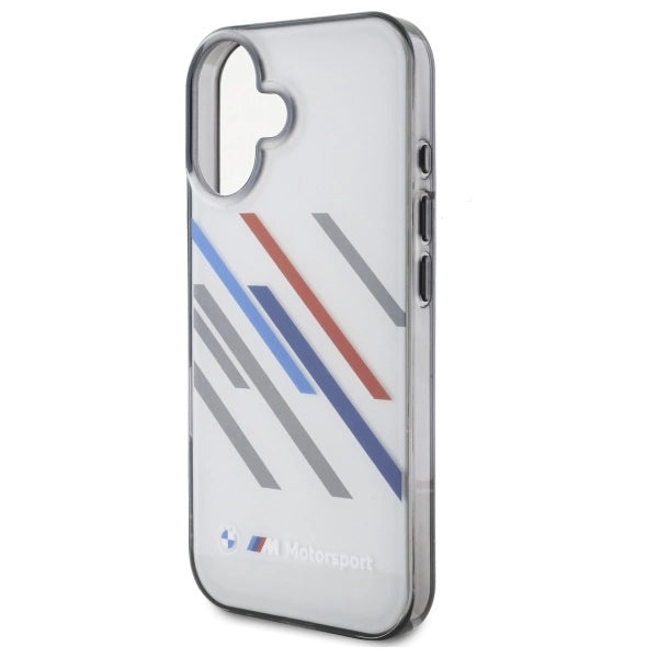 BMW Motosport IML Random Stripes iPhone 16 Plus Case - Grå
