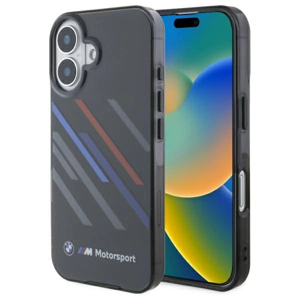 BMW Motosport IML Random Stripes iPhone 16 Plus Case - sort