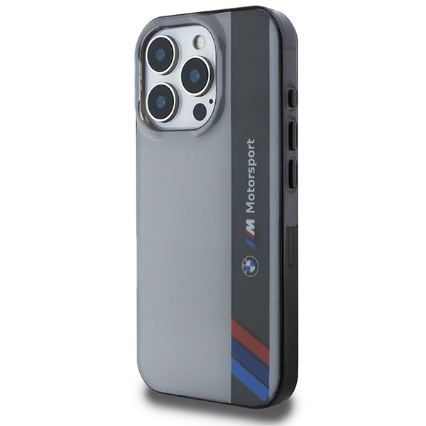 BMW Motosport IML Vertical Stripe iPhone 16 Pro Max Case - Grå