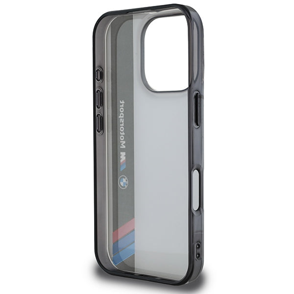 BMW Motosport IML Vertical Stripe iPhone 16 Pro Max Case - Grå